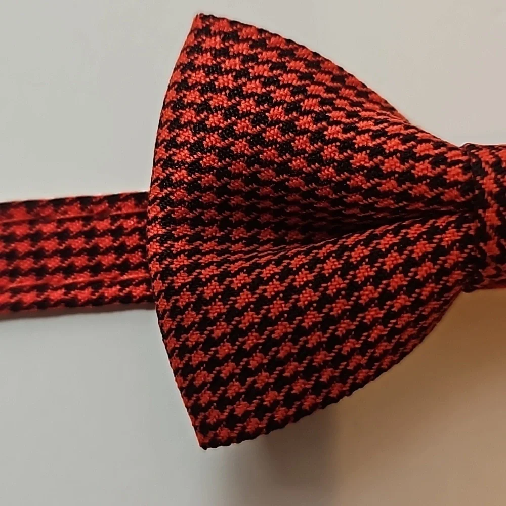 Raccolta Plastica Pet Essential Bow Collar Red Black Houndstooth pattern S-M Pet